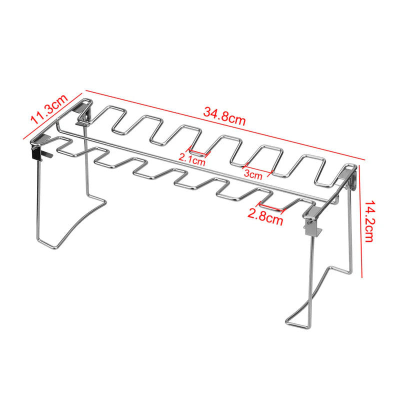 Churrasco carne frango asa perna grill churrasco cozinhar rack antiaderente aço inoxidável baqueta forno torrador suporte