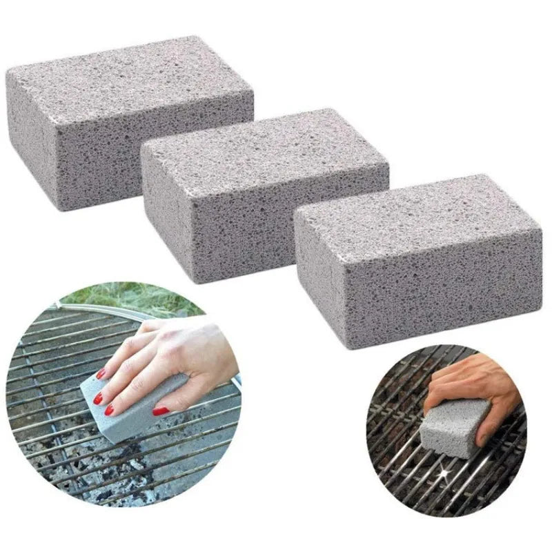 Escova de limpeza para churrasqueira, bloco de tijolos, pedra de limpeza de churrasco, tijolo de pedra-pomes para rack de churrasco, cozinha ao ar livre, ferramentas para churrasco mangal