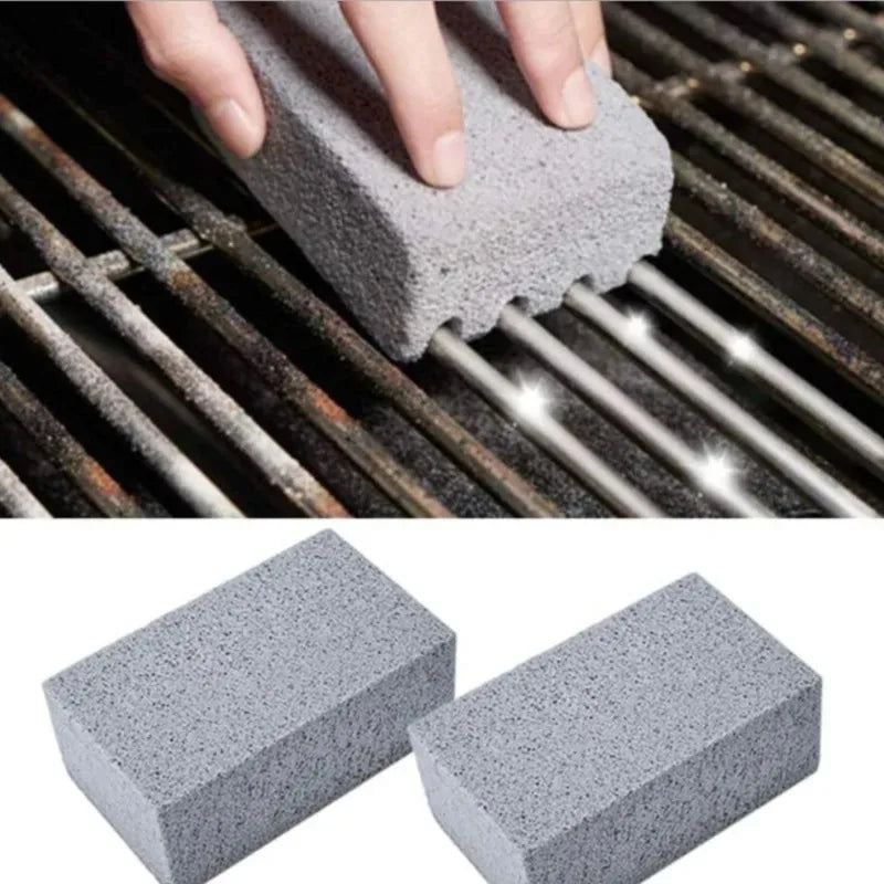 Escova de limpeza para churrasqueira, bloco de tijolos, pedra de limpeza de churrasco, tijolo de pedra-pomes para rack de churrasco, cozinha ao ar livre, ferramentas para churrasco mangal